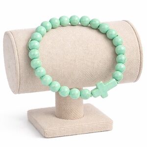 Turquoise Beaded Bracelet with Cross